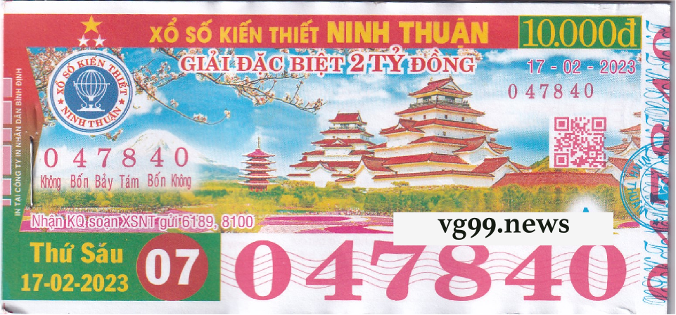 Hình ảnh vé số Ninh Thuận