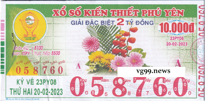 Hình ảnh vé số Phú Yên